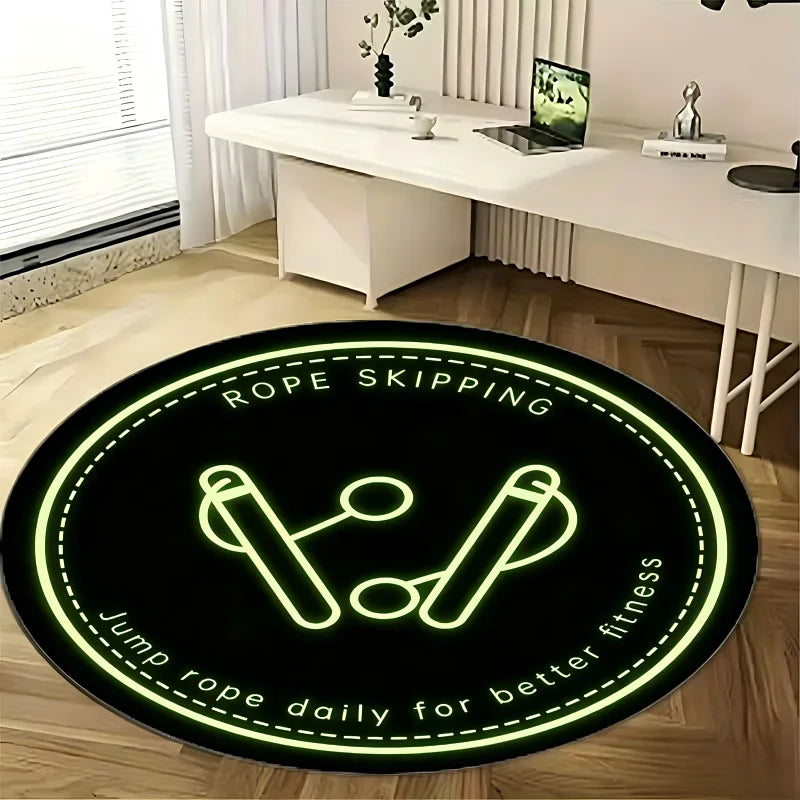Round Printed Floor Mat – Modern Non-Slip Rug for Bedroom, Living Room & Home Gym