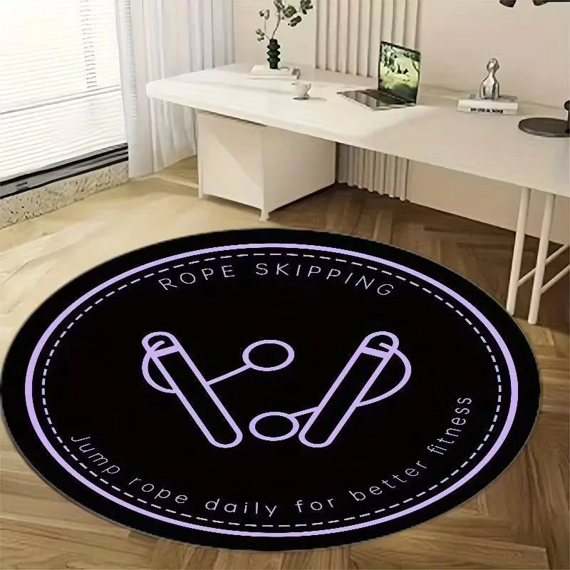 Round Printed Floor Mat – Modern Non-Slip Rug for Bedroom, Living Room & Home Gym