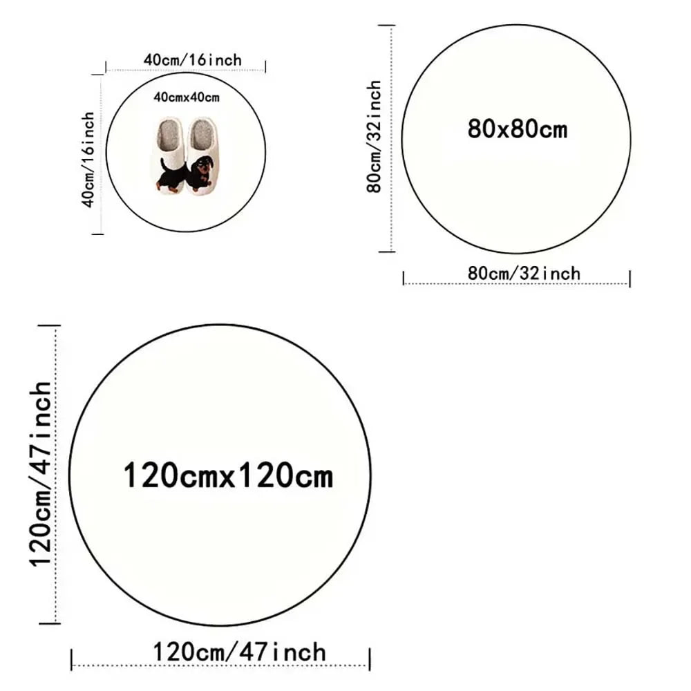 Round Printed Floor Mat – Modern Non-Slip Rug for Bedroom, Living Room & Home Gym