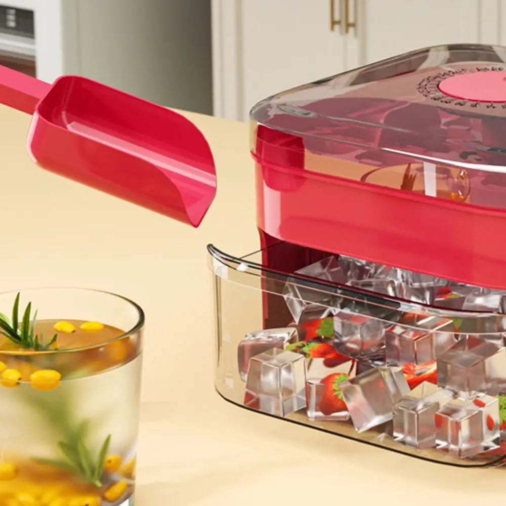 FrostPress 50 – Double-Layer Ice Cube Maker & Storage Box
