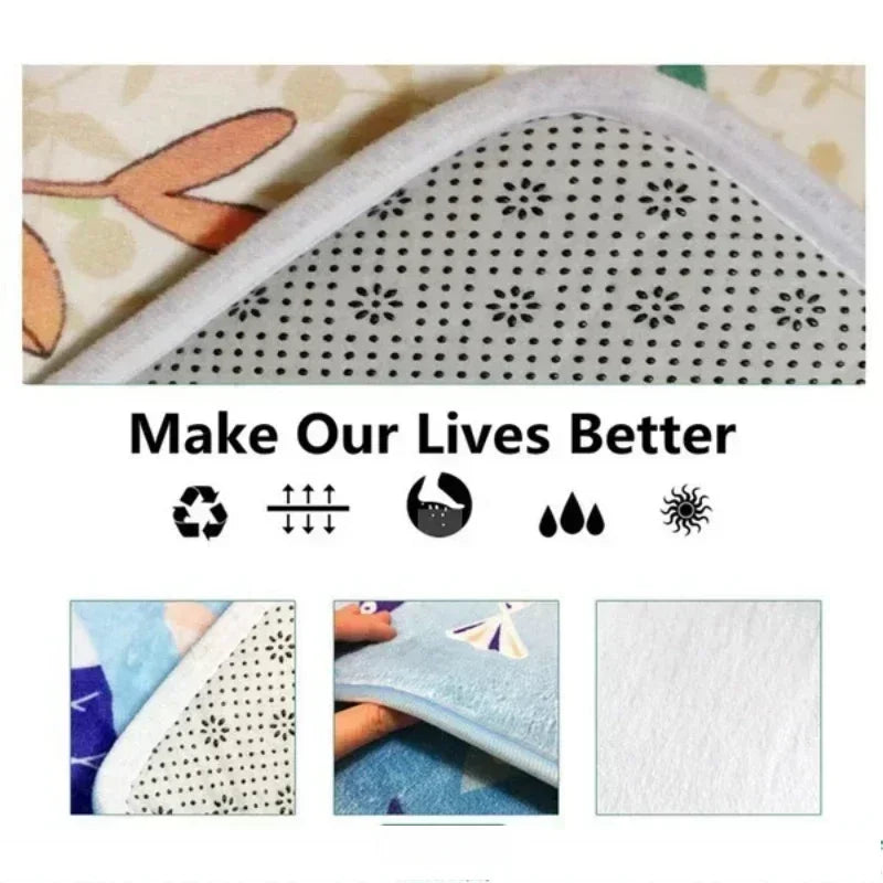 Round Printed Floor Mat – Modern Non-Slip Rug for Bedroom, Living Room & Home Gym