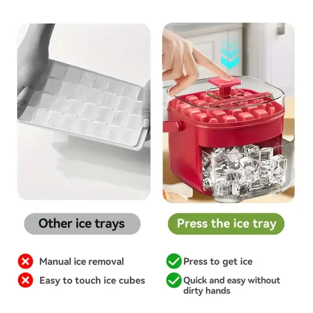 FrostPress 50 – Double-Layer Ice Cube Maker & Storage Box