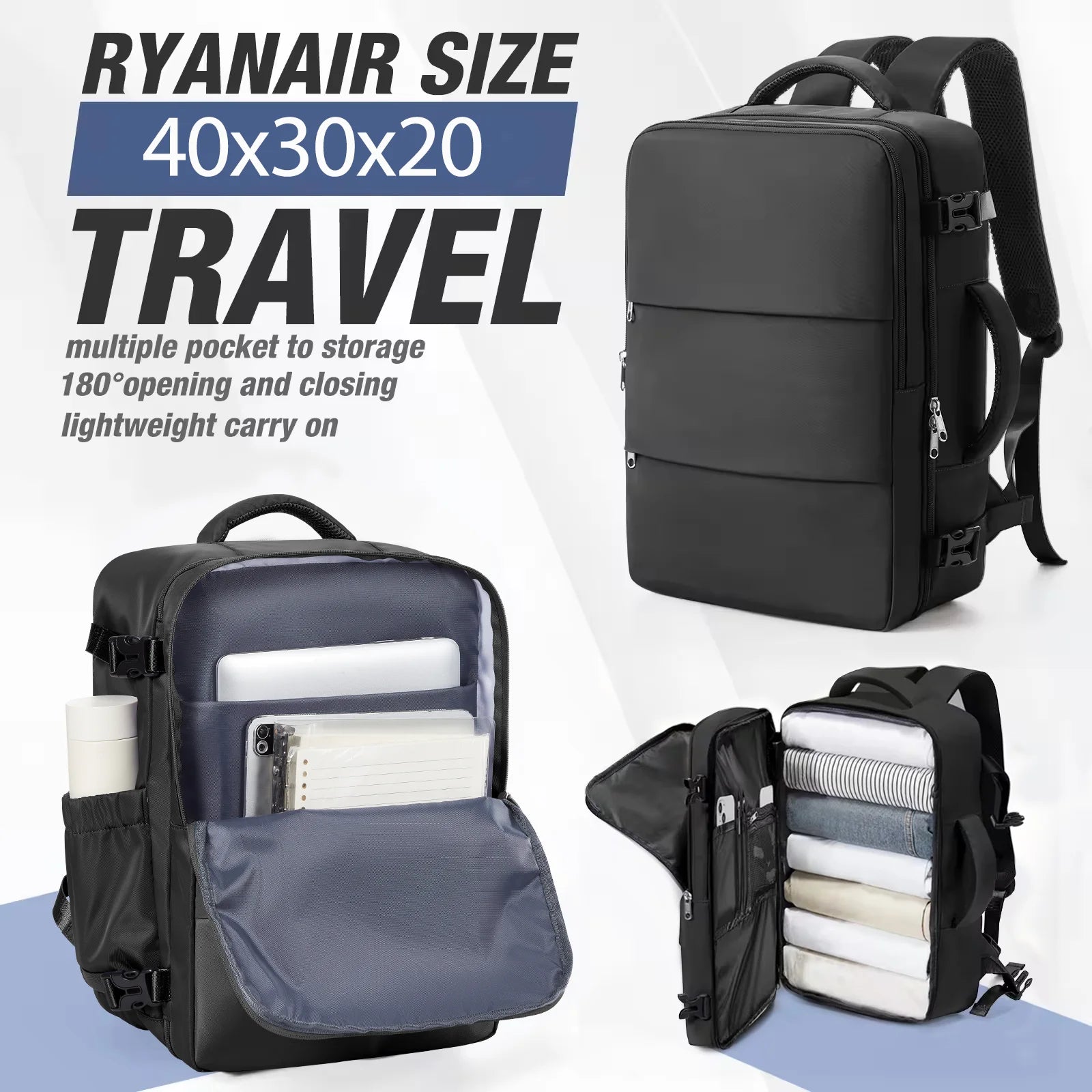 40x30x20 Cabin Backpack – Lightweight Travel & Laptop Bag for Men & Women