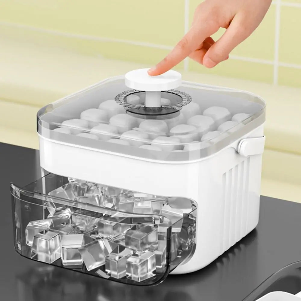 FrostPress 50 – Double-Layer Ice Cube Maker & Storage Box