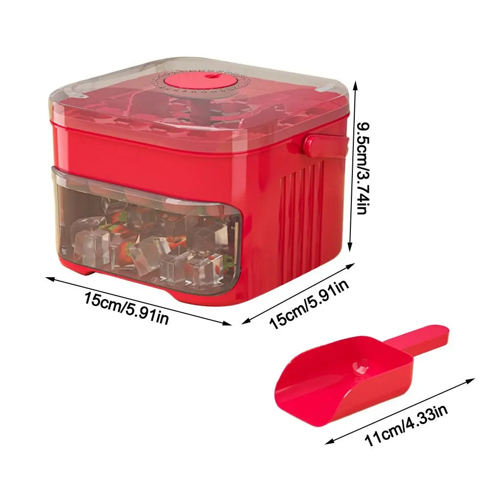 FrostPress 50 – Double-Layer Ice Cube Maker & Storage Box