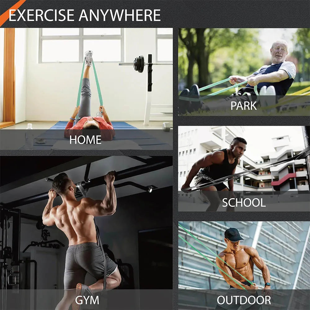 Silicone Pull Up Resistance Bands – 5 Levels for Home Gym & Strength Training