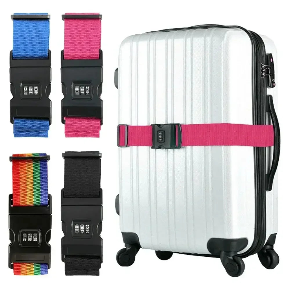 Adjustable Luggage Strap with Combination Lock – Travel Security Belt