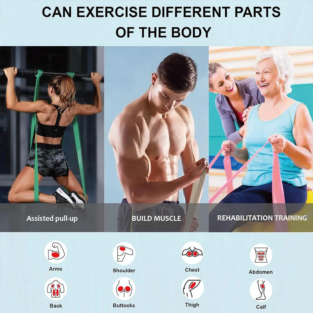Silicone Pull Up Resistance Bands – 5 Levels for Home Gym & Strength Training