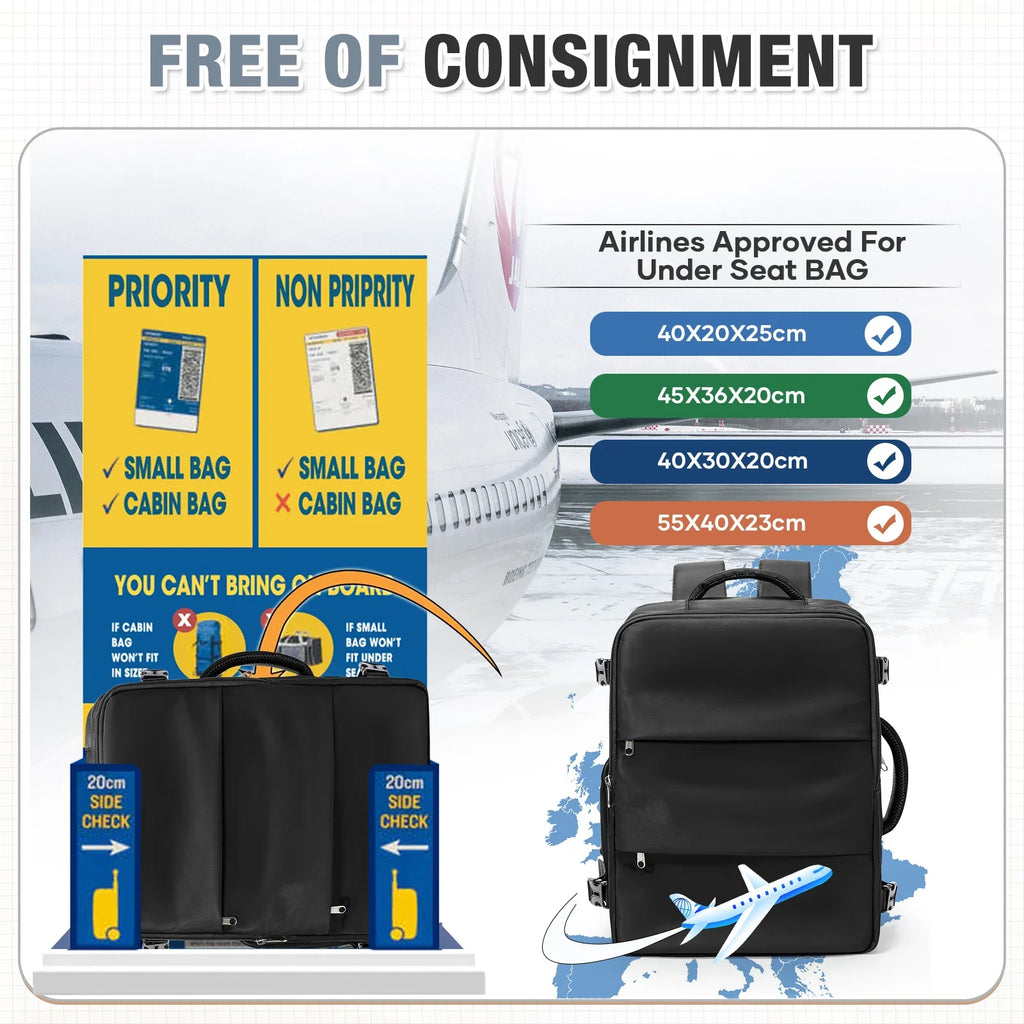 40x30x20 Cabin Backpack – Lightweight Travel & Laptop Bag for Men & Women